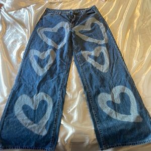 Mom jeans with hearts